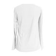 thumbnail image 4 of Fiaer.Oversized Tshirts for Women.Womens V Neck Long Sleeve T Shirts.Women's Casual Trendy Side Button Decor Going out Tops White XL, 4 of 6