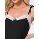 thumbnail image 5 of INSPIRAR CHIC Camisón de encaje sin mangas para mujeres, vestido de dormir sólido de longitud muslo, negro, para el Día de la Madre, 5 of 6