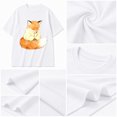 thumbnail image 6 of Women Oversized Drop‑Shoulder Cotton Tee, Watercolor Sleepy Red Fox In Knit Sweater Warm Woodland Animal‑Lover Casual T‑Shirt, 6 of 9
