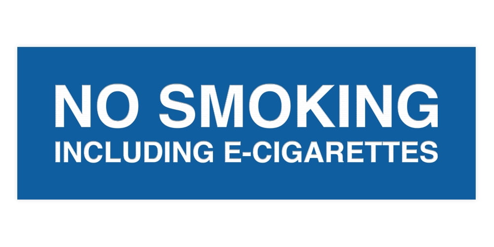 Basic No Smoking Including ECigarettes Sign (Blue) Large