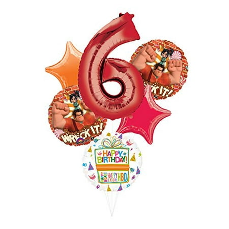 Wreck It Ralph Party Supplies 6th Birthday Balloon Bouquet