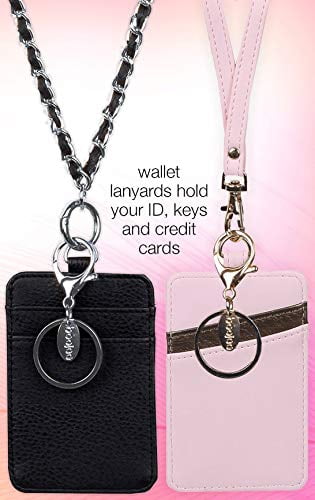 BooJee Beads Lanyard Wallet for Women 19" Lanyards for Id Badges with Card Pocket & Key Ring for Nurses Office Workers Teachers Students (Chance)
