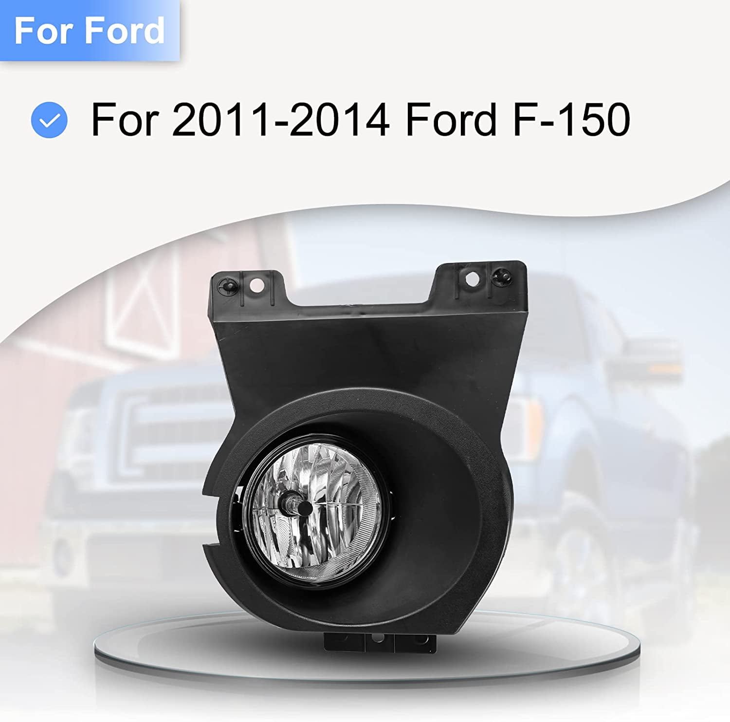 For 2011-2014 Ford F150 F-150 Clear Bumper Fog Lights Driving Lamps Left+Right