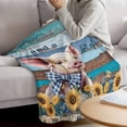 thumbnail image 3 of Sunflowers Pig Blanket Soft Cozy Warm Twin Blanket for Bed, Plush Fuzzy Flannel Fleece Blankets for Sofa, Farmhouse Pastoral Wooden Plank Flowers Throw Blankets for Couch, Gifts for Men, 60"x80", 3 of 9