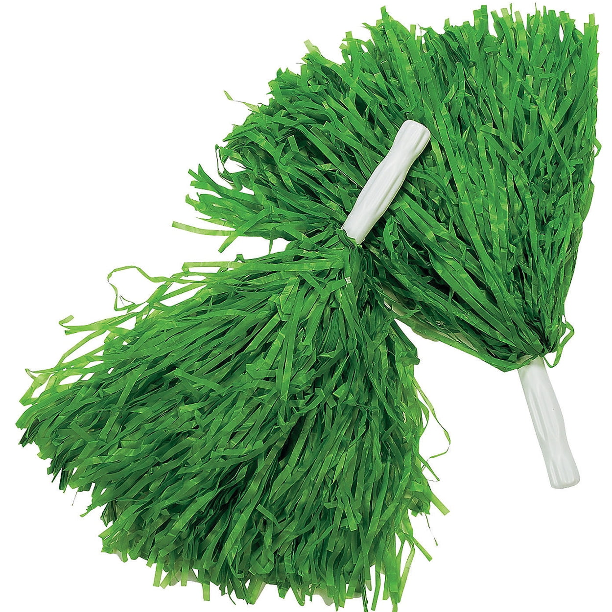 Green PomPoms (Pair) Cheerleader Cheer Leader Squad Pep Costume