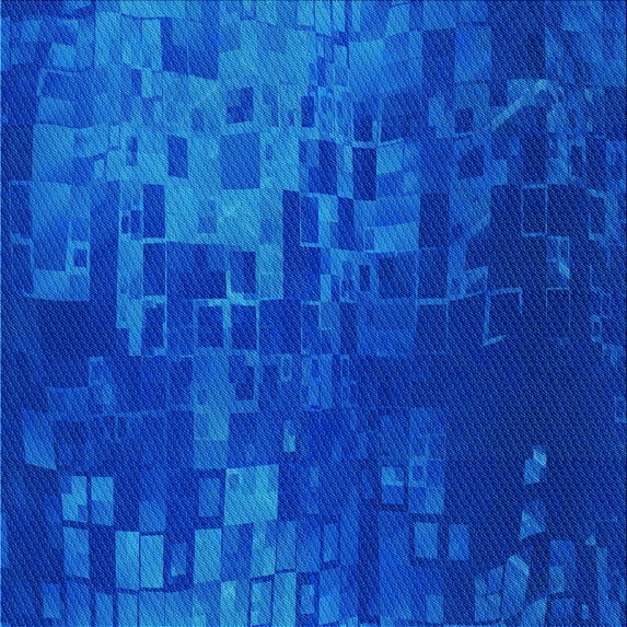 Ahgly Company Indoor Square Patterned Neon Blue Area Rugs, 7' Square