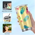 thumbnail image 6 of SKYSONIC Beach Shoes Tumbler Stainless Steel Double Wall Vacuum Reusable Insulated Mug with Straw and Built-in Coaste for Cold and Hot Beverages, 20oz, 6 of 7