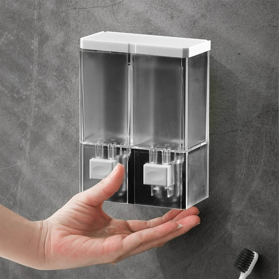 SSZMDLB under $5 Double Soap Dispenser, Wall Mount Foam Dispenser System, Large Capacity Liquid Container, Bathroom Hand Wash Dispenser, Kitchen Sink Soap Dispenser, Automatic Dispensing Unit