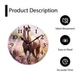 thumbnail image 4 of 12 Inch Wall Clock Battery Operated Silent Clock Decorative for Office, Kitchen, Outdoor, Living Room，Horse with Long Mane in Lupine Flowers at Sunset Image, 4 of 4