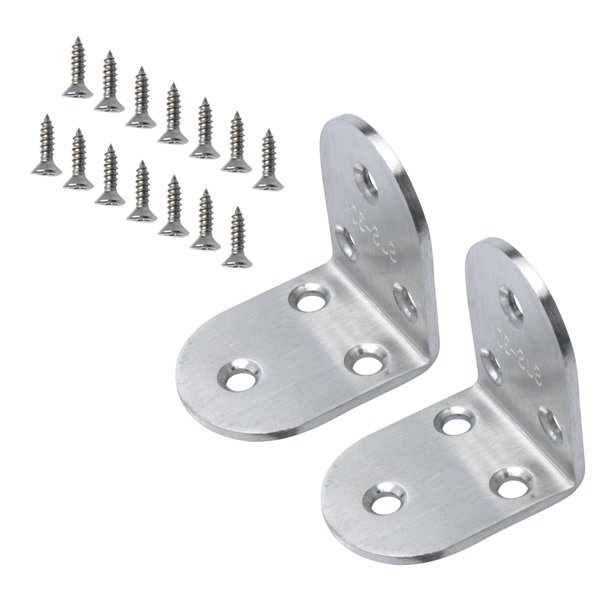 Uxcell 2Pcs 50x50mm Stainless Steel L Shaped Right Angle Brackets with