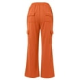 thumbnail image 4 of PMVFHDE Women's Casual Utility Pants High Waist with Pockets Structured Jogger Streetwear Trousers Orange,L, 4 of 6