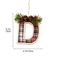 thumbnail image 3 of DAMAI 26 Letter Wooden Letter Christmas Tree Buffalo Plaid Ornaments, 3D Alphabet Xmas Hanging Pendant with Red and Black Plaid Pattern, Hanging Pendant for Xmas Tree Wall or Fireplace Decor, 3 of 7