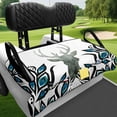 thumbnail image 4 of Uourmeti Peacock Feather Print Golf Cart Seat Universal, Fit for Sports Club Car Golfcart Suitable for 2-Seat Golf Carts 2 Passenger, 4 of 8