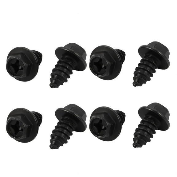 M8x20mm Iron Zinc Plated Self-Tapping Hex Flange  Drive Blot Screw 8pcs