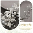 thumbnail image 3 of Bride Wedding Hair Vine Silver Leaf Bridal Headpieces Pearl Crystal Hair Accessories for Women and Girls, 3 of 4