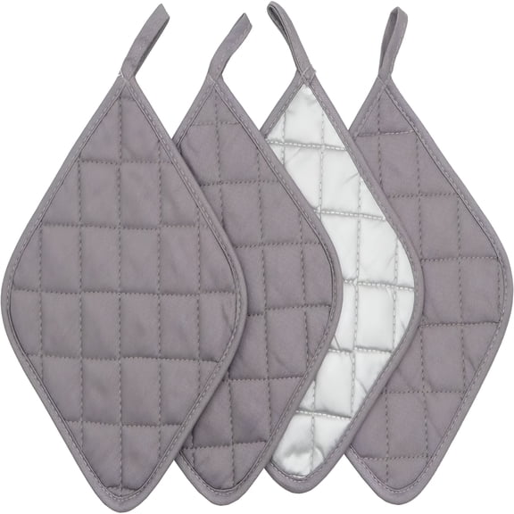 ACDANC 4Pcs Cotton Heat Resistant Pot Holders,Everyday Kitchen Basic Square Solid Color Pot Holder,Multipurpose Quilted Hot Pads for Cooking and Baking