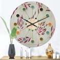 thumbnail image 2 of Designart 'Bright Eucalyptus Floral Retro Pattern I' Mid-Century Modern Wood Wall Clock, 2 of 5