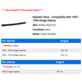 thumbnail image 2 of Radiator Hose - Compatible with 1992 - 1996 Dodge Dakota 1993 1994 1995, 2 of 2