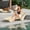 Beige+ Yollow, variant on Quick Assembly S-Shaped Pool Lounger,Ergonomic, Breathable & UV-Resistant Outdoor Pool Chair with Anti-Float Sandboxes
