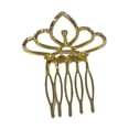 thumbnail image 3 of Mini corona tiara con brillantes diamantes de imitación para boda, joyería para niña de las flores Oro rosa, 3 of 7