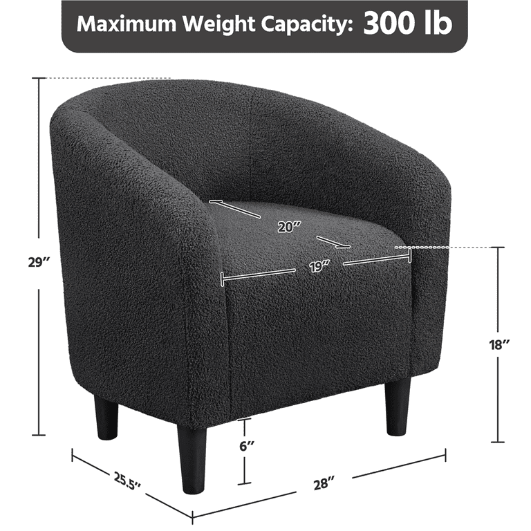 Renwick Upholstered Barrel Accent Chair, Dark Gray photo 5