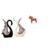 thumbnail image 1 of Escultura de cerámica con forma de cisne y estatua de animal Dalecarliano coleccionable para estantería, chimenea, entrada, cabaña, 1 of 8