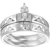 1/8 Carat T.W. Diamond Sterling Silver Cross Bridal Set
