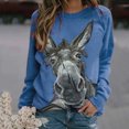 thumbnail image 2 of Fridja Chandails en Molleton Imprimés Décontractés pour Femmes Col Rond Manches Longues T-Shirts Amples, 2 of 5