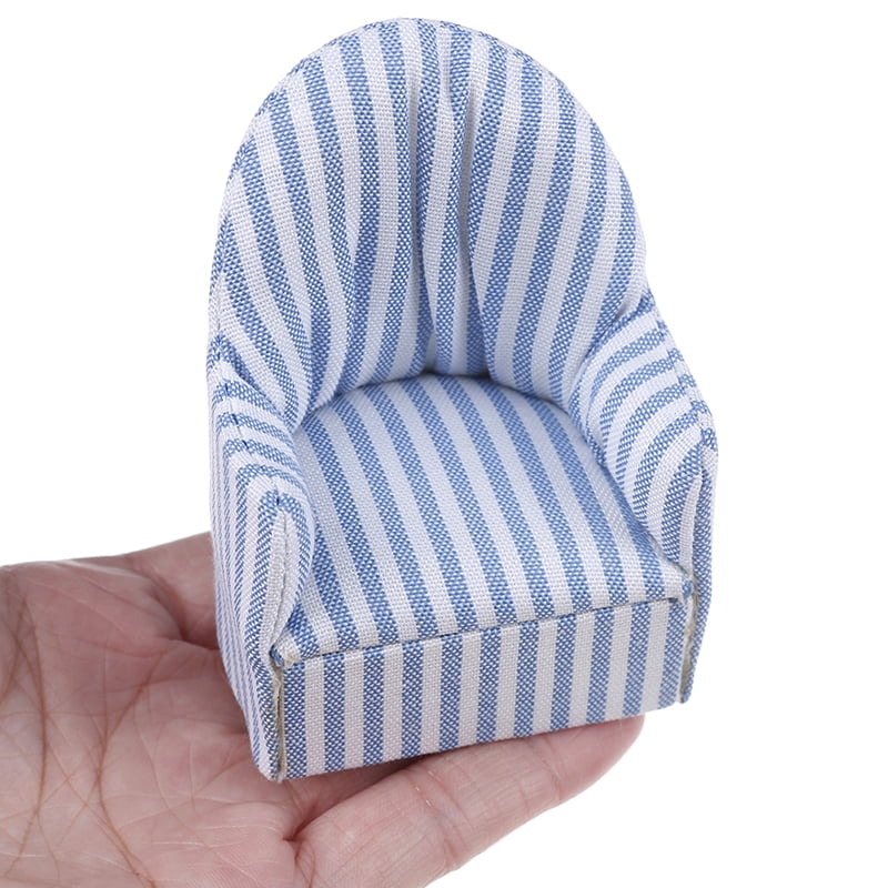 1:12 dollhouse miniature furniture stripe sofa chair for bed room living room YN 