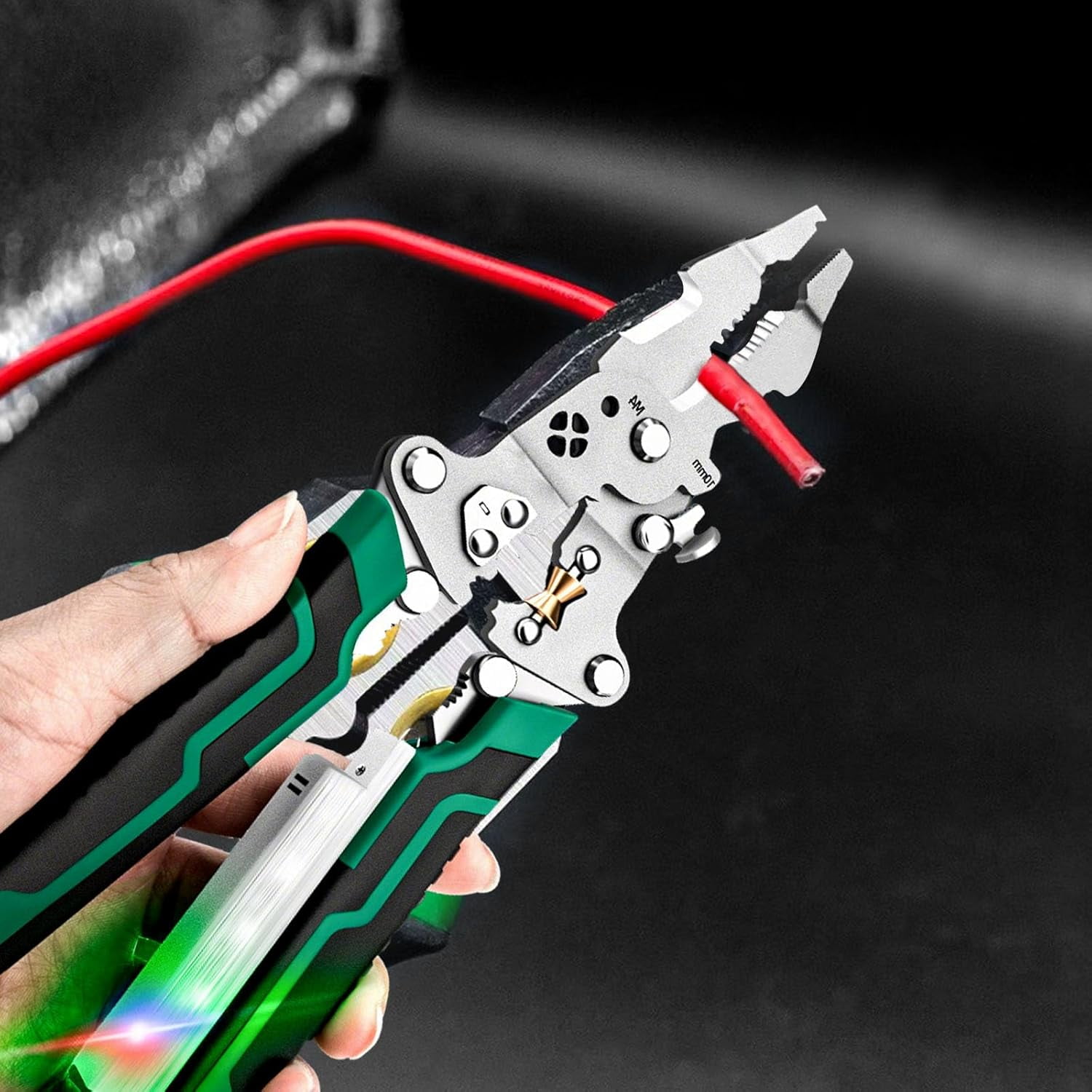 ABPETE 18 in 1 Foldable Wire Stripper, Multifunctional Folding Professional Wire Cutters, Electrical Multitool for Stripping, Cutting, Crimping, Crimper, Twister(3)