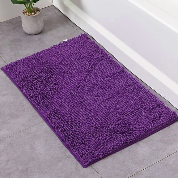 suxuMhao Bath Rugs-1 Piece 40×60cm Purple Washable Bath Mat,Absorbent Bathroom Rugs,Non-Slip Bathroom Floor Mat,Practical Rugs for Bathroom,Ideal Bath Mat for Home Bathroom Dry Protection
