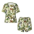 thumbnail image 5 of Wukai Jungle Animals Women's Pajama Set,Short-Sleeve Top and Shorts with Elastic Waistband and Pockets for Loungewear, Yoga, and Casual Wear-4X-Large, 5 of 8