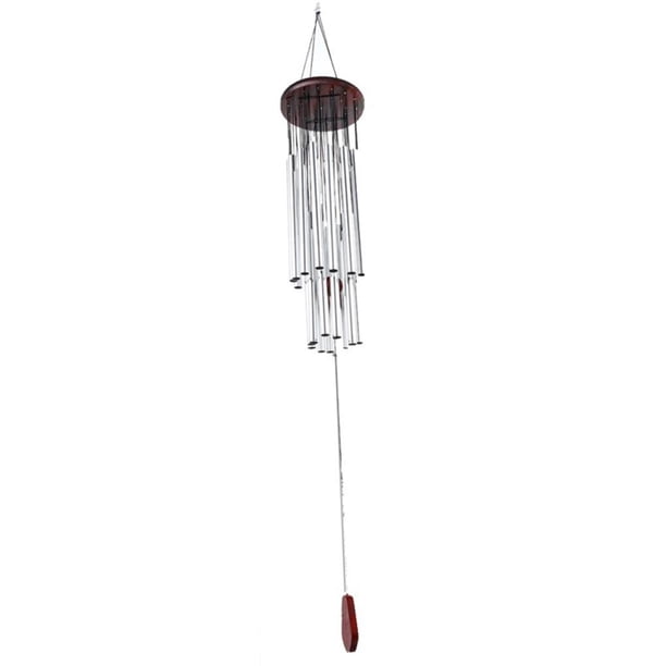 Campanas De Viento De Metal Con 27 Tubos De Aluminio Campanas De Viento Conmemorativas Con Lazo Para Colgar Gancho En Forma De S Campana De Viento De Aluminio Con Monstrate HA014057-00
