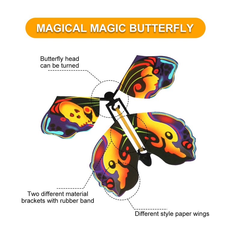 10 PCS Magic Wind Up Flying Butterfly Surprise Box in The Book Rubber Band  Powered Magic
