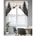 thumbnail image 5 of Black Elk Swag Valance for Windows 56'' x 36'', Forest Impressionist Animal Forest Reindeer Light Filtering Kitchen Curtains Valances for Bathroom/Living Room/Bedroom/Café, Rod Pocket Curtain Panel, 5 of 6