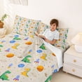 thumbnail image 3 of Erosebridal 3D Cartoon Dinosaur Queen Sheet Sets,Kids Teens Ancient Animal Bed Set,Green Orange Yellow 4 Pieces, 3 of 6