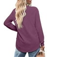 thumbnail image 3 of DondPO Womens Tunic Tops，Womens Sweatshirt Crewneck Long Sleeve Shirts High Low Tops Curved Hem Women Sweatshirts No Hood，Womens Fall Tops，Tops for Women Trendy Purple M, 3 of 4