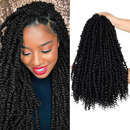 Pre-twisted Passion Twists Synthetic Crochet Braids 48 Strands Black  Pre-looped Spring Bomb Crochet Hair Extensions Fiber Fluffy Curly Twist Braiding  Hair (18", #1B) | Walmart Canada
