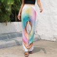 thumbnail image 3 of Rainbow Tie-Dye Donut High Waisted Casual Flared Trousers Summer Home Pants Gift Street Fashion Night Club Big Size Trousers, 3 of 5