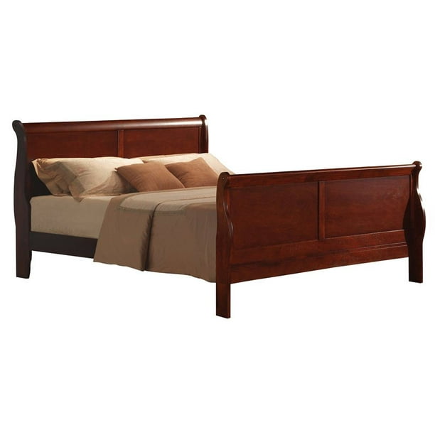 Bowery Hill Traditional Wood Sleigh, King Sleigh Bed Frame Cherry