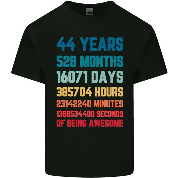 44th Birthday Party Celebration 44 Years Old Graphic Cotton Unisex T-Shirt, up to size 5XL