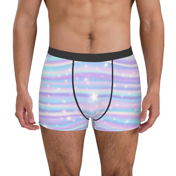 Fotbe Striped Gradient Calzoncillos Tipo Boxer con Bolsa de Soporte Total para Hombre, X-Temp Fresco, Transpirable y de Secado Rápido-Large