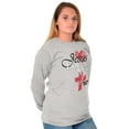 thumbnail image 3 of Jesus Loves Me Heart Cross Faith Women Plus Size Long Sleeve Graphic Tee Brisco Brands 3X, 3 of 5