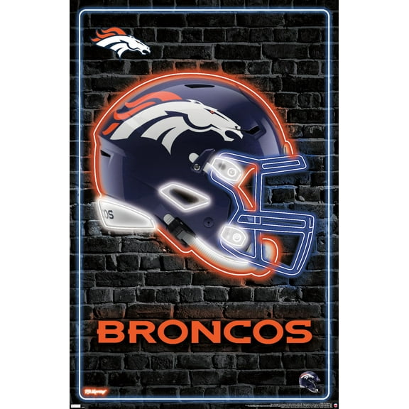 NFL Denver Broncos - Neon Helmet 23 Wall Poster, 22.375" x 34"
