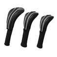 thumbnail image 3 of Juego de fundas para cabezas de palos de golf de madera de 3 piezas, juego de fundas para cabezas de palos de golf de madera, protector para la cabeza Negro, 3 of 8