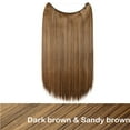 thumbnail image 2 of Transparent Invisible Wire NO Clip in Hair Extensions Straight Wavy Curly Synthetic Hair, 2 of 5