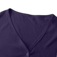 thumbnail image 6 of DDAPJ pyju Women Plus Size Cardigan Open Front Long Sleeve V Neck Button Down Sweaters Waffle Knit Bolero Shrugs Purple L, 6 of 8