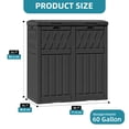 thumbnail image 2 of Uforic Double Compartment Outdoor Trash Can, 62 Gallon Waterproof Resin Garbage Bin with Tiered Lid and Drip Tray for Patio Deck Backyard, Black, 2 of 10