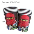 thumbnail image 4 of Decoraciones de fiesta de cumpleaños con temática Ninja de dibujos animados, vajilla desechable, vasos, platos, servilletas, fondo para niños, suministros de fiesta, 4 of 5
