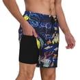 thumbnail image 2 of Kdxio Sea Inhabitans And Herb Print Men'S Swim Trunks With Compression Liner 7 Inch Inseam Quick Dry Swim Shorts, 2 of 7